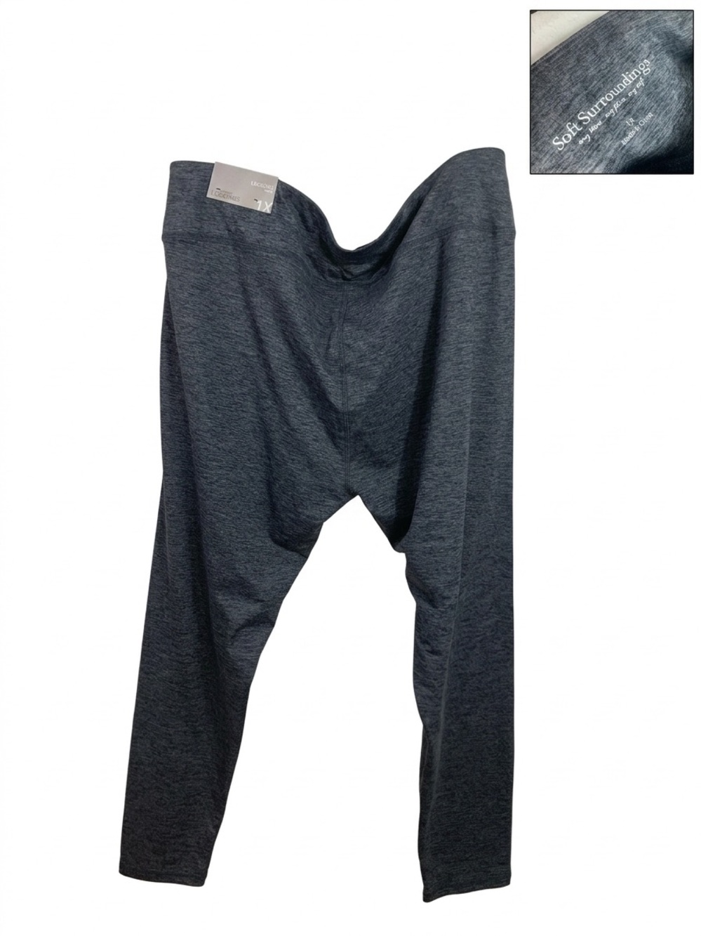 Soft Surroundings Supersoft Heather Gray Ankle Leggings Plus Size 1X NWT